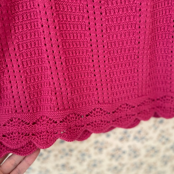 Crochet Pink Crop Tank - Picture 4 of 7